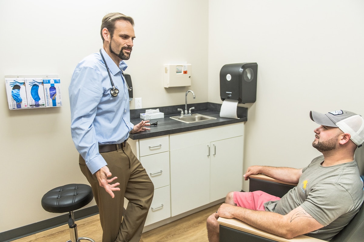 Doctor talking to a patient